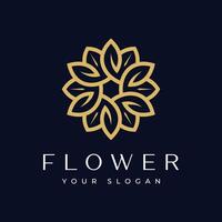 Creative golden flower logo design for free download vector
