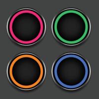 cuatro colores brillante marcos o botones conjunto vector