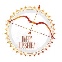 elegante hindú dussehra festival tarjeta con arco y flecha diseño vector