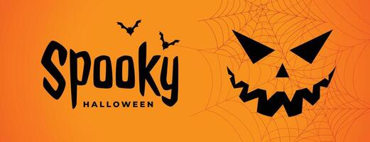 spooky halloween scary banner with ghost face vector