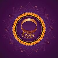 elegant karwa chauth greeting card design beautiful background vector