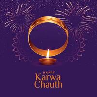 elegante contento karwa chauth festival celebracion saludo diseño vector