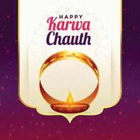 happy karwa chauth festival card greeting celebration background vector