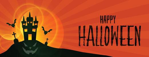 happy halloween scary hounted house background design vector