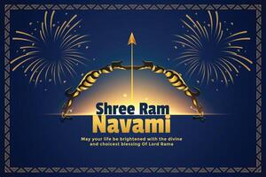 shree ram navami hindu festival card background vector