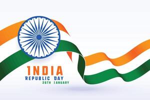 happy republic day of india 3d flag design vector