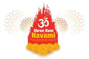 shre RAM navami deseos celebracion tarjeta diseño vector