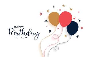 happy birthday balloon background in flat style vector