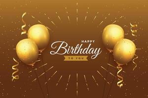 happy birthday celebration background in golden theme vector