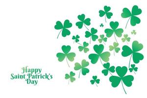 happy saint patricks day clover leaves background vector