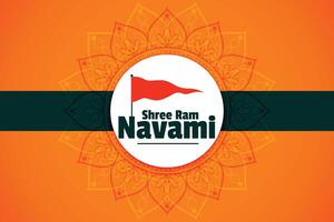 contento RAM navami festival deseos tarjeta diseño vector