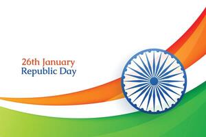 happy republic day of india wavy background vector