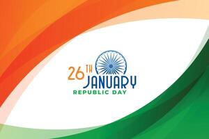 stylish indian republic day wavy background design vector