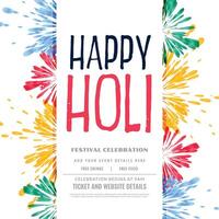 traditional colorful happy holi splash backgorund design vector