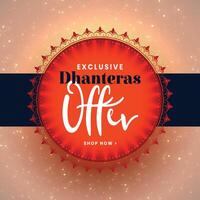 happy dhanteras festival offers creative template design vector