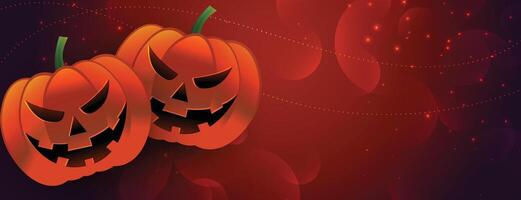 halloween scary pumpkin banner with text space vector