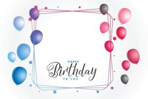 colorful happy birthday background with text space vector