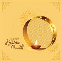 indian festival card design of karwa chauth vector