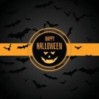 happy halloween stylish background with many bats vector