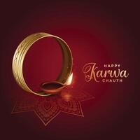 decorative indian festival of karwa chauth background vector