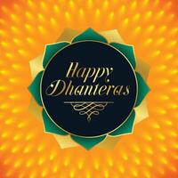 hermosa contento Dhanteras festival tarjeta diseño antecedentes vector