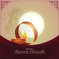 karwa chauth festival ceremony greeting background design vector