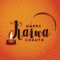 happy karwa chauth festival greeting decorative background vector