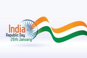 indian republic day wavy flag design background vector