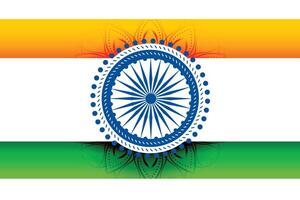 tricolor indian flag design with decorative chakra vector