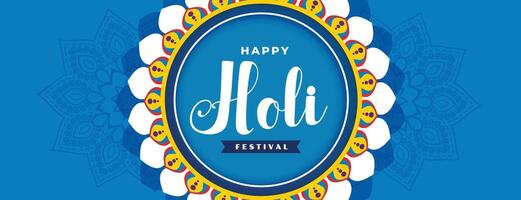 abstract happy holi blue festival banner design vector