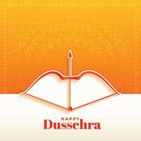 elegante hindú contento dussehra festival saludo tarjeta diseño vector
