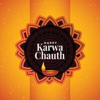 indian happy karwa chauth festival beautiful background design vector