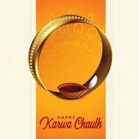 beautiful karwa chauth festival greeting background design vector