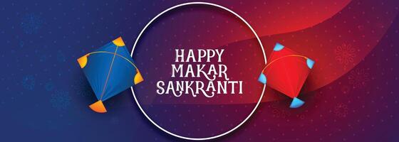 happy makar sankranti indian festival banner design vector