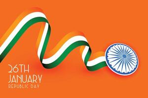 tricolor indian flag design for republic day vector