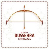 happy dussehra festival celebration background design with bow and arrow vector