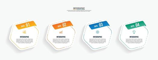 Infographic label design with hexagon steps business infographic template design and 4-5-6 options. Can be used for process diagram, presentations, workflow layout, banner, flow chart, info graph. vector