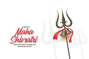 contento maha shivratri festival saludo con trishul vector