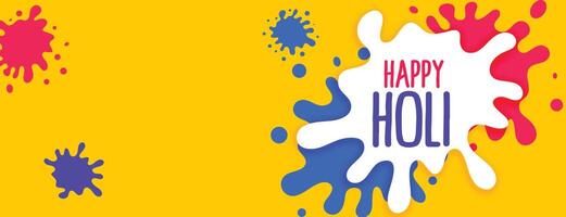 color splashes for happy holi festival banner vector