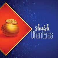 indio contento Dhanteras festival saludo antecedentes diseño vector