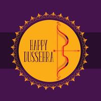 contento dussehra festival tarjeta con arco y flecha diseño vector