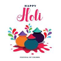 flat style happy holi celebration background design vector