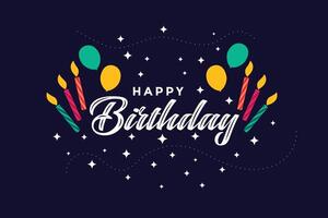 flat style happy birthday celebration background design vector