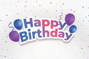 happy birthday celebration background with falling confetti vector