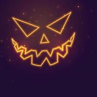 laughing ghost face neon style halloween festival background vector
