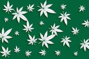 green cannabis marijuana leaves pattern background design vector