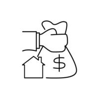 home installment thin outline icon design good for website and mobile app vector