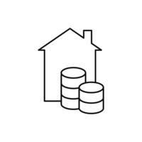 payment of house credit thin outline icon design good for website and mobile app vector