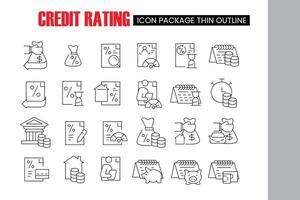 credit rating thin outline icon design good for website and mobile app vector