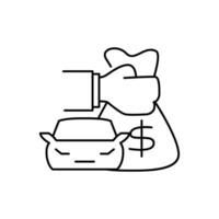 credit vehicle thin outline icon design good for website and mobile app vector
